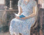 弗雷德里克 卡尔 弗里塞克 : Blue Girl Reading